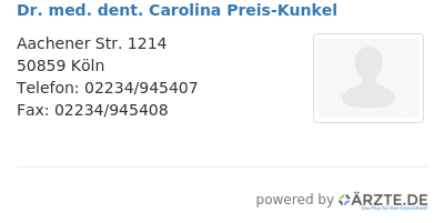Dr med dent carolina preis kunkel