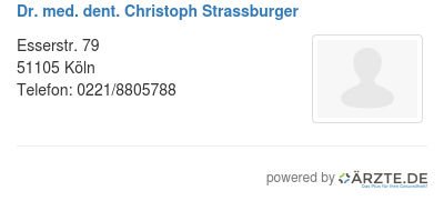 Dr med dent christoph strassburger