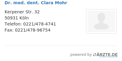 Dr med dent clara mohr