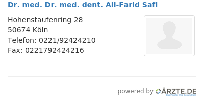 Dr med dr med dent ali farid safi