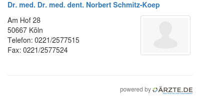 Dr med dr med dent norbert schmitz koep
