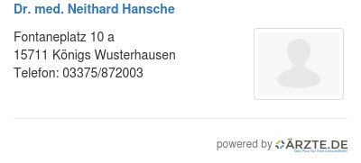 Dr med neithard hansche