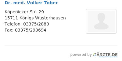 Dr med volker tober
