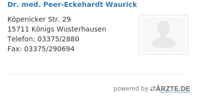 Dr med peer eckehardt waurick
