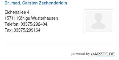 Dr med carsten zschenderlein