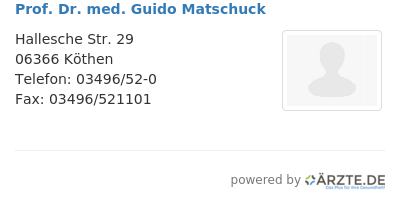 Prof dr med guido matschuck