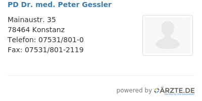 Pd dr med peter gessler