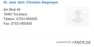 Dr med dent christian stegmayer