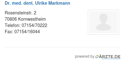 Dr med dent ulrike markmann