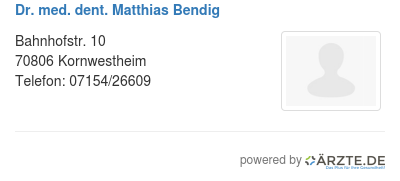 Dr med dent matthias bendig