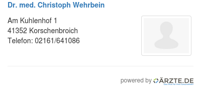 Dr med christoph wehrbein
