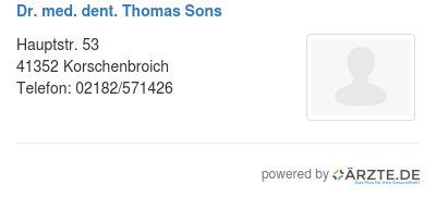 Dr med dent thomas sons