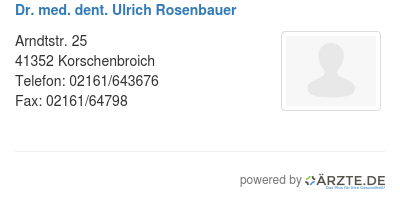 Dr med dent ulrich rosenbauer