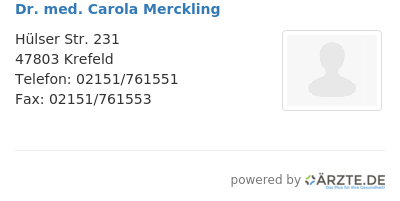 Dr med carola merckling