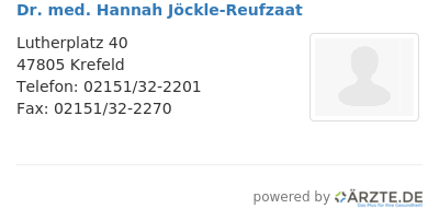 Dr med hannah joeckle reufzaat