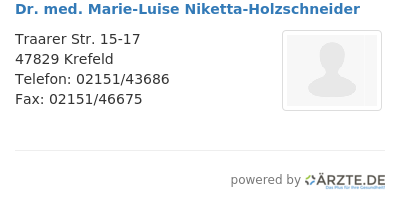 Dr med marie luise niketta holzschneider