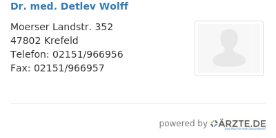 Dr med detlev wolff