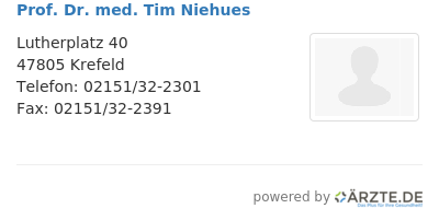Prof dr med tim niehues