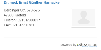 Dr med ernst guenther harnacke