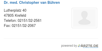 Dr med christopher van buehren
