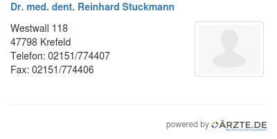 Dr med dent reinhard stuckmann