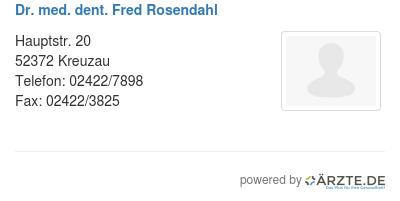 Dr med dent fred rosendahl