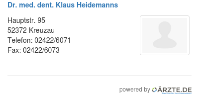Dr med dent klaus heidemanns