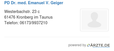 Pd dr med emanuel v geiger 509272