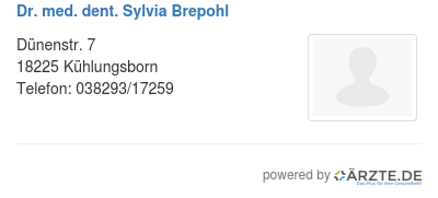 Dr med dent sylvia brepohl