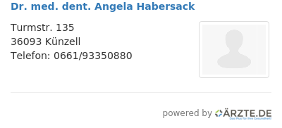 Dr med dent angela habersack