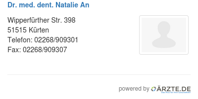Dr med dent natalie an