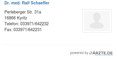 Dr med ralf schaeffer