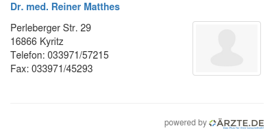 Dr med reiner matthes