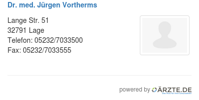 Dr med juergen vortherms