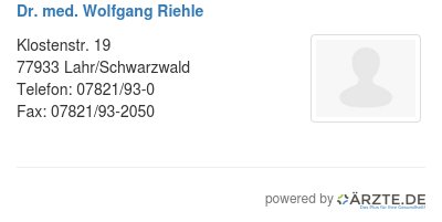 Dr med wolfgang riehle