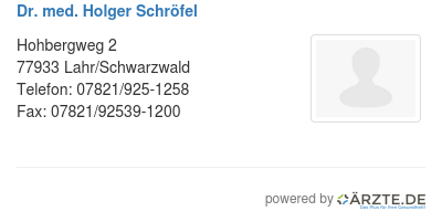 Dr med holger schroefel
