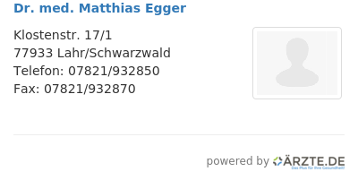 Dr med matthias egger