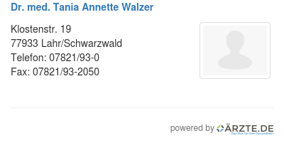 Dr med tania annette walzer 585574