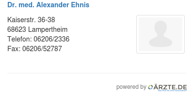 Dr med alexander ehnis