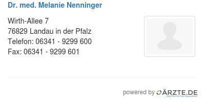 Dr med melanie nenninger