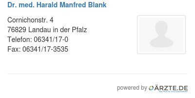 Dr med harald manfred blank