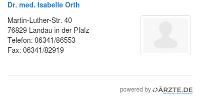 Dr med isabelle orth