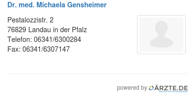 Dr med michaela gensheimer 491634