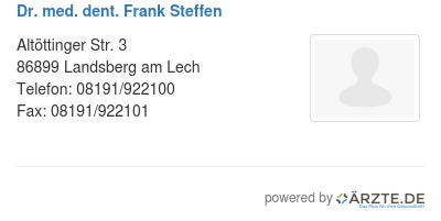 Dr med dent frank steffen