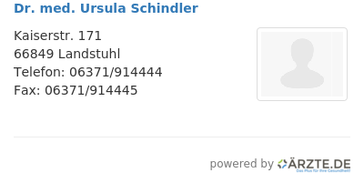 Dr med ursula schindler