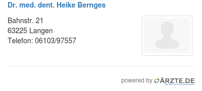 Dr med dent heike bernges