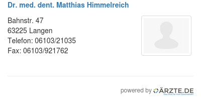Dr med dent matthias himmelreich