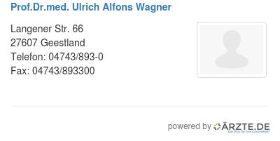 Prof dr med ulrich alfons wagner
