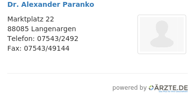 Dr alexander paranko