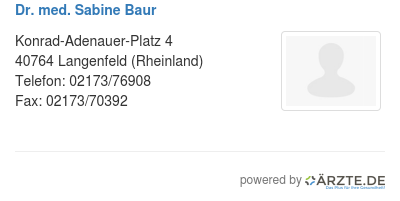 Dr med sabine baur